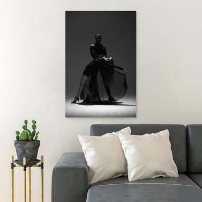 " Man in Black Suit Jacket and Pants " Black and White Photography Print