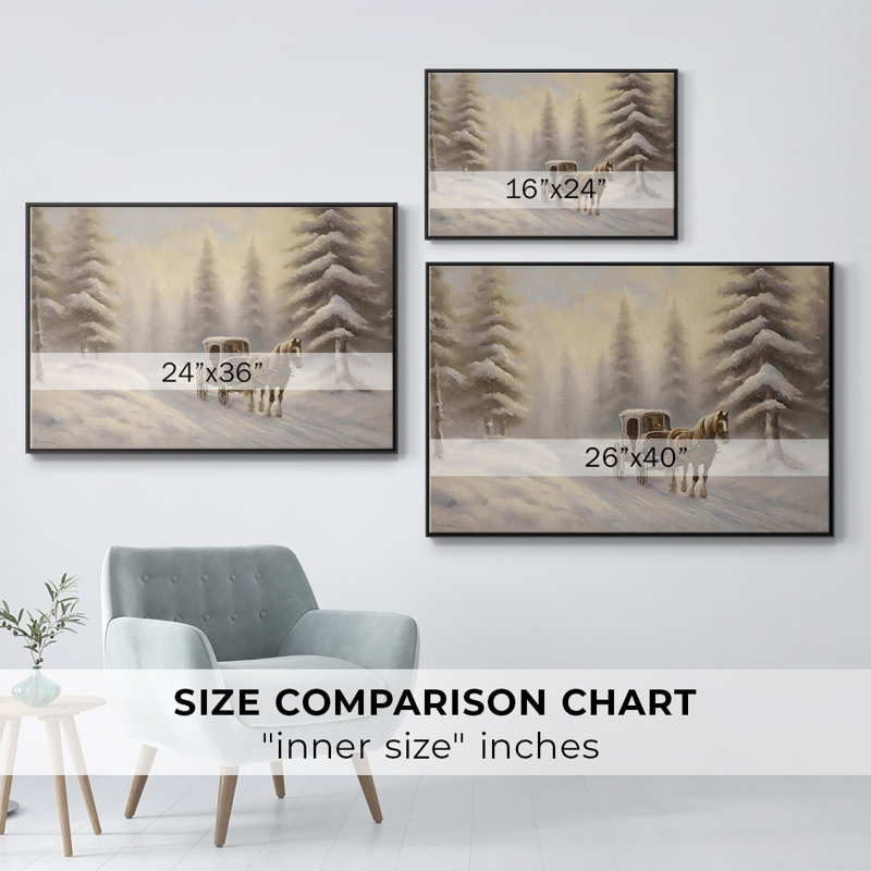 Paysage rétro CLCLI, Toile avec cadre flottant noir, H 27 po x l 41 po x P 2 po