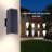 14In Modern Outdoor Porch Light Patio Light In 2 Lights With Aluminum Rectangular Tube And Tempered Glass Cover Waterproof Wall Sconce 2 Pack (Matte Black)(No Bulb)