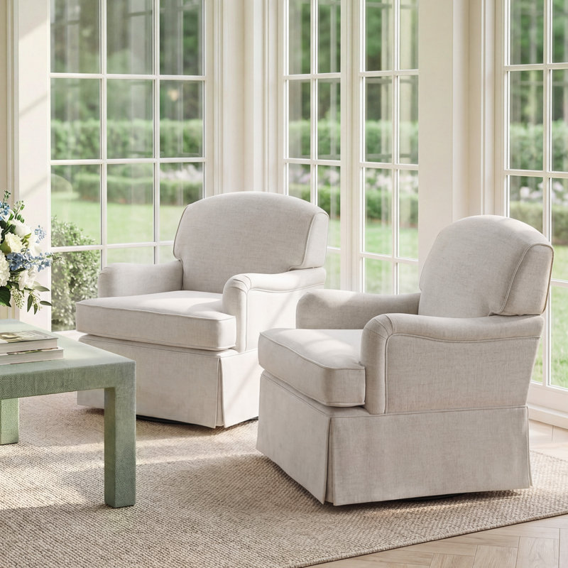 Bedford Melody Swivel Glider Skirted ArmChair