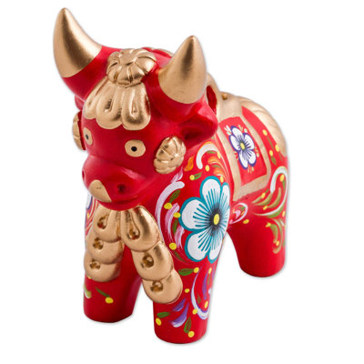Figurine en céramique Ernald Pucara Bull