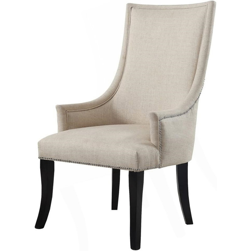 High Back Accent Chair, Natural