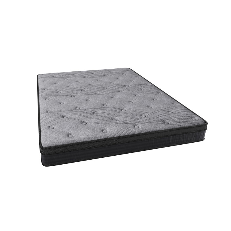 Très grand matelas ferme de 12 pouces avec 560 ressorts ensachés pour un alignement de la colonne vertébrale, un confort optimal et une isolation des mouvements, tissu gris dans une boîte emballée individuellement