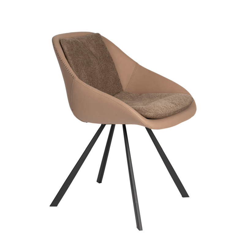 Fauteuils de salle à manger Jolien (2), Beige / brun