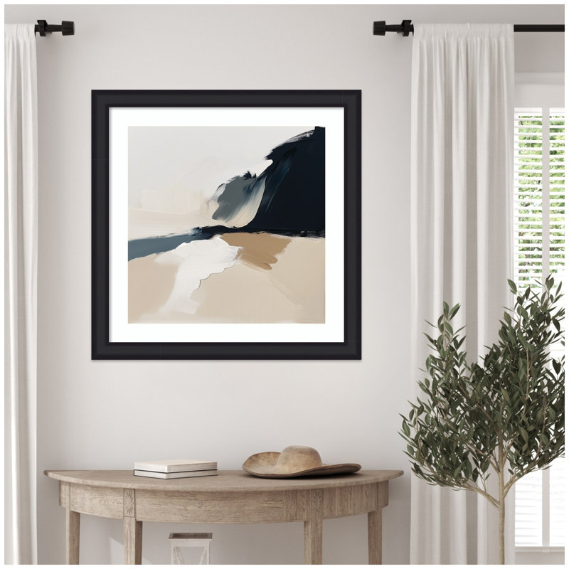 «Coastal Sand Modern Abstract Landscape II» par The Creative Bunch Studio, reproduction d'art encadrée