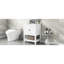 Meuble-lavabo blanc 24 po, lavabo en céramique, bois massif, vaste espace de rangement moderne, grande capacité