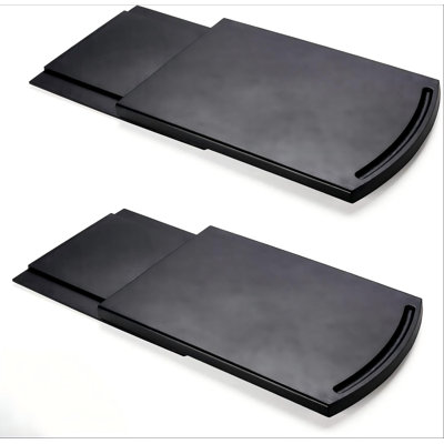 2 Pack Sliding Coffee Maker Tray, 12’’ Countertop Appliance Caddy Slider, Black ABS Rolling Out Tray