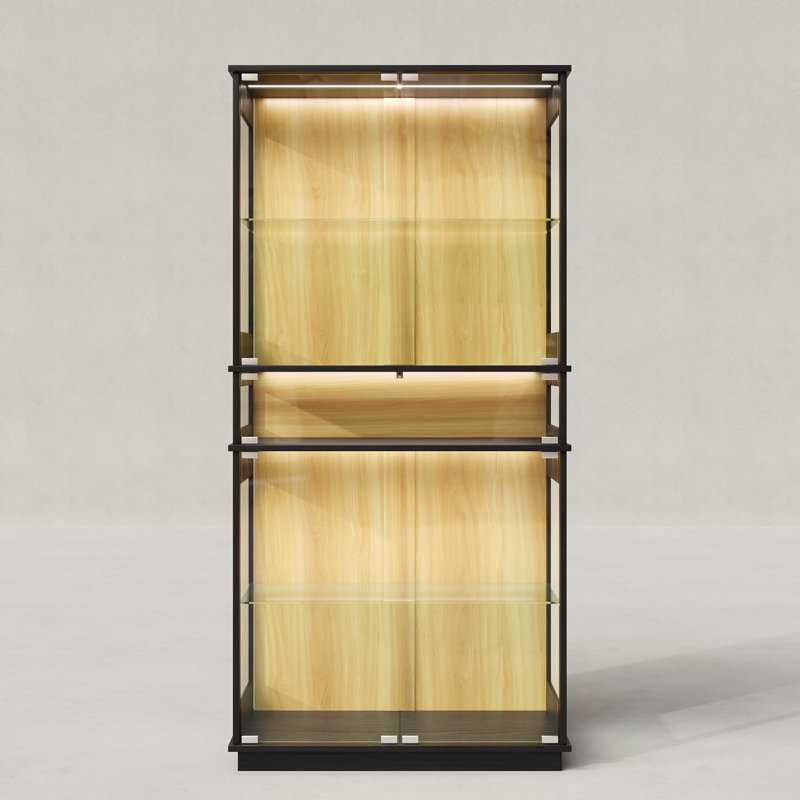 Display Cabinet, Black/Wood