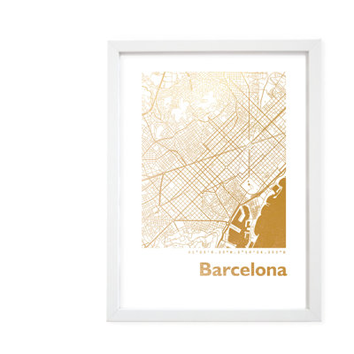 Barcelona Map - Single Picture Frame Print