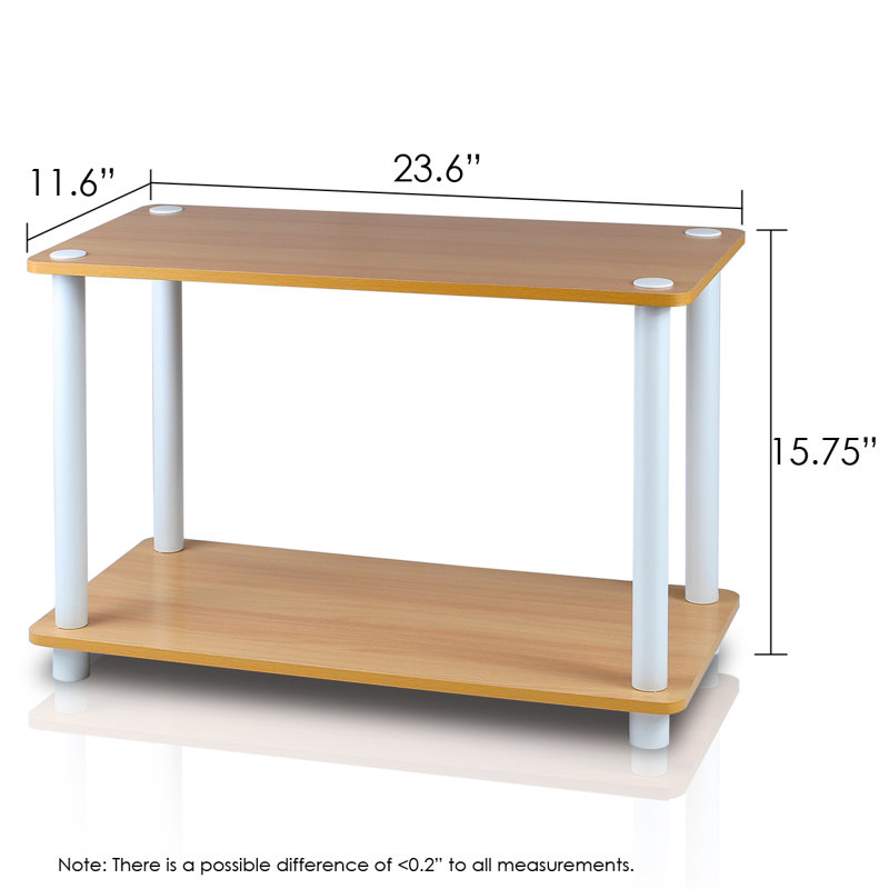 Amya End Table, Beech and White