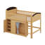 Lit mezzanine simple avec armoire de rangement et garde-robe, structure de lit mezzanine en bois massif avec tête et échelle DEL-309304044