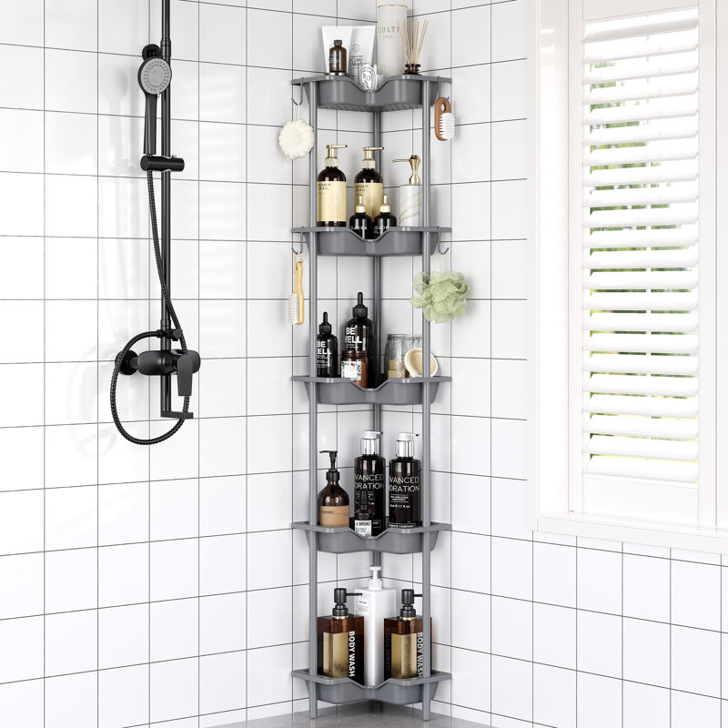 Metal Freestanding Bathroom Shelves, Grey