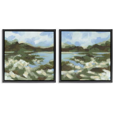  «Vivid Impressionist Landscape», ensemble de 2 toiles flottantes encadrées par June Erica Vess