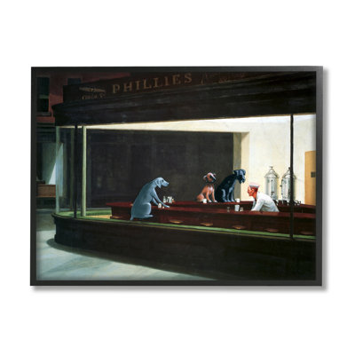 " Night Dogs Classic Alternative Painting Family Pet " Graphic Art Print