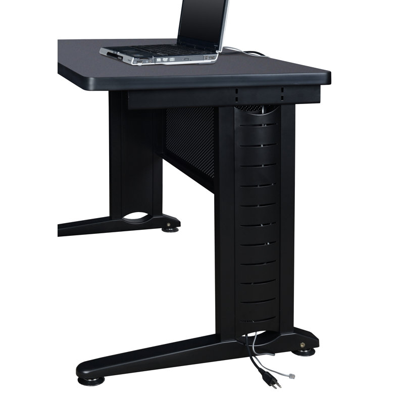 Fusion Teachers Desk with Double Pedestal Drawer Unit, Grey Nebula