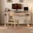 Brown Rectangular Hight adjustable Solid Wood with 2 drawers desk-108169595