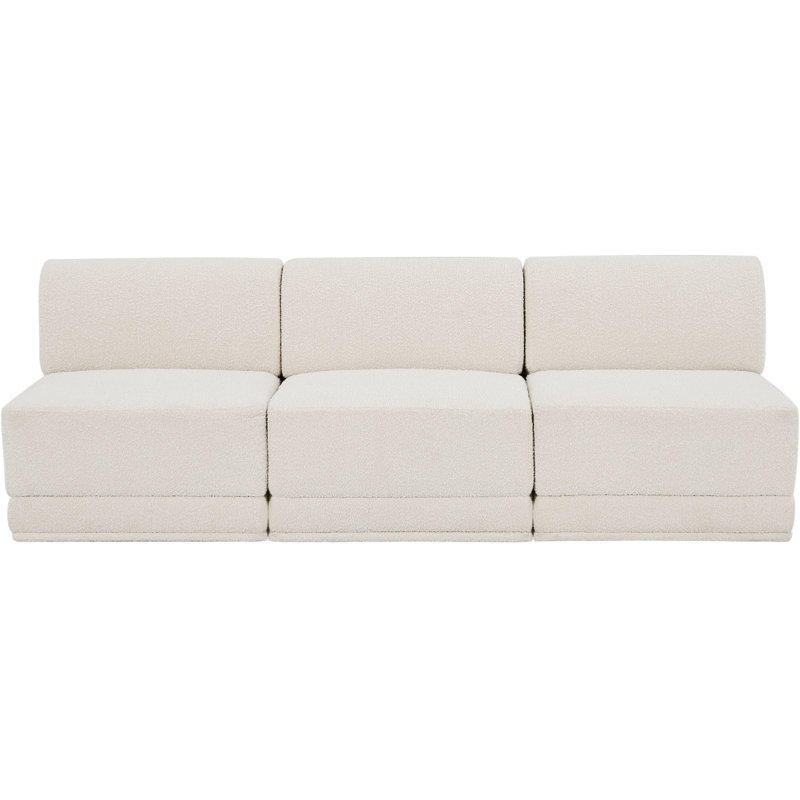 Canapé rembourré 90 "Ollie, Tissu crème bouclé
