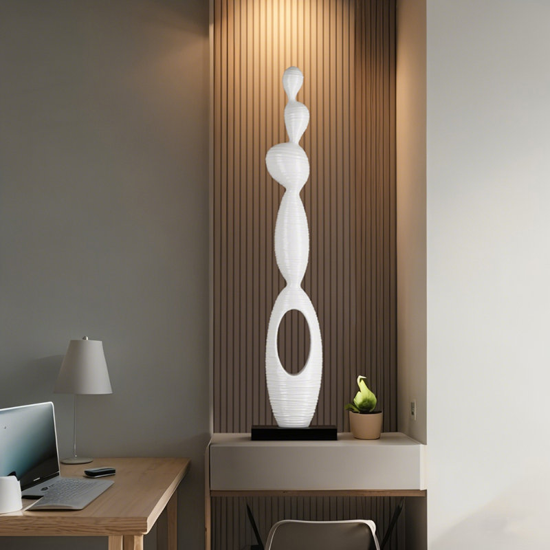Sculpture 59,6 po, H 59,06 po x l 15,75 po x P 9,84 po, Blanc/Noir