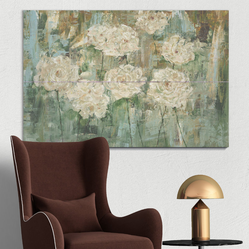 « roses i », peinture sur toile tendue, H 48 po x l 32 po x P 1 po