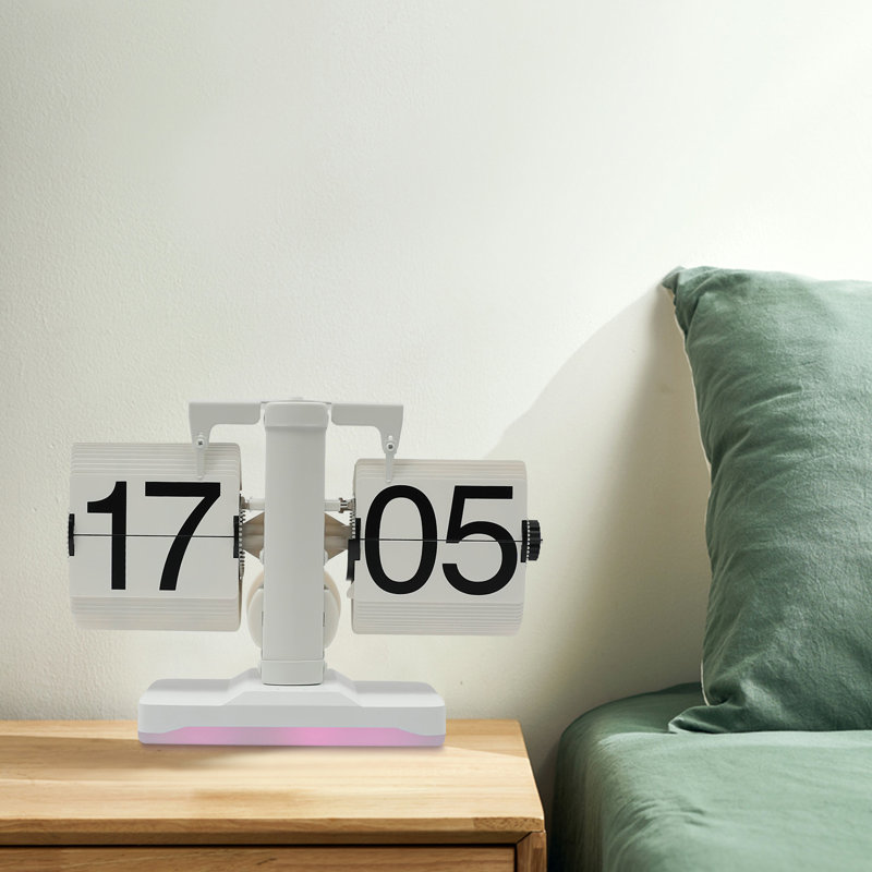 Horloge de table à mouvement numérique à quartz / cristal, Blanc