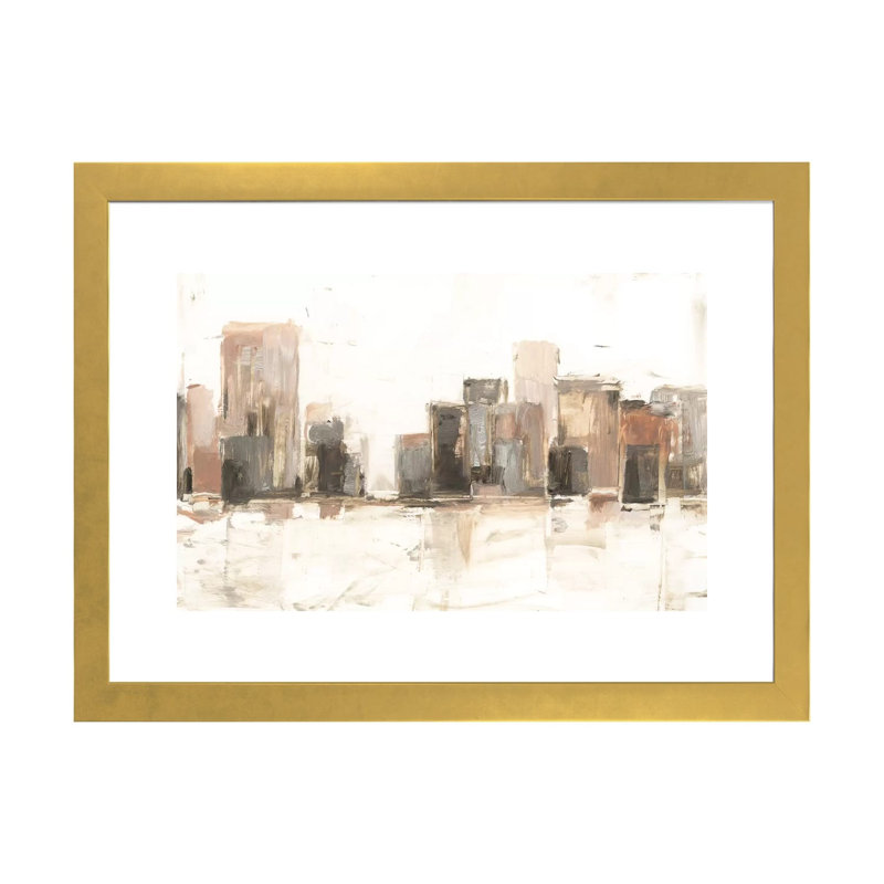 «City Vista II» par Ethan Harper - reproduction d'art, Papier encadré doré, Blanc, H 24 po x l 32 po x P 1 po