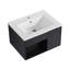 Meuble-lavabo flottant mural 24 po avec lavabo en céramique - Armoire moderne en chêne foncé avec tablette ouverte et porte à fermeture en douceur, conception peu encombrante (robinet et drain non inclus)