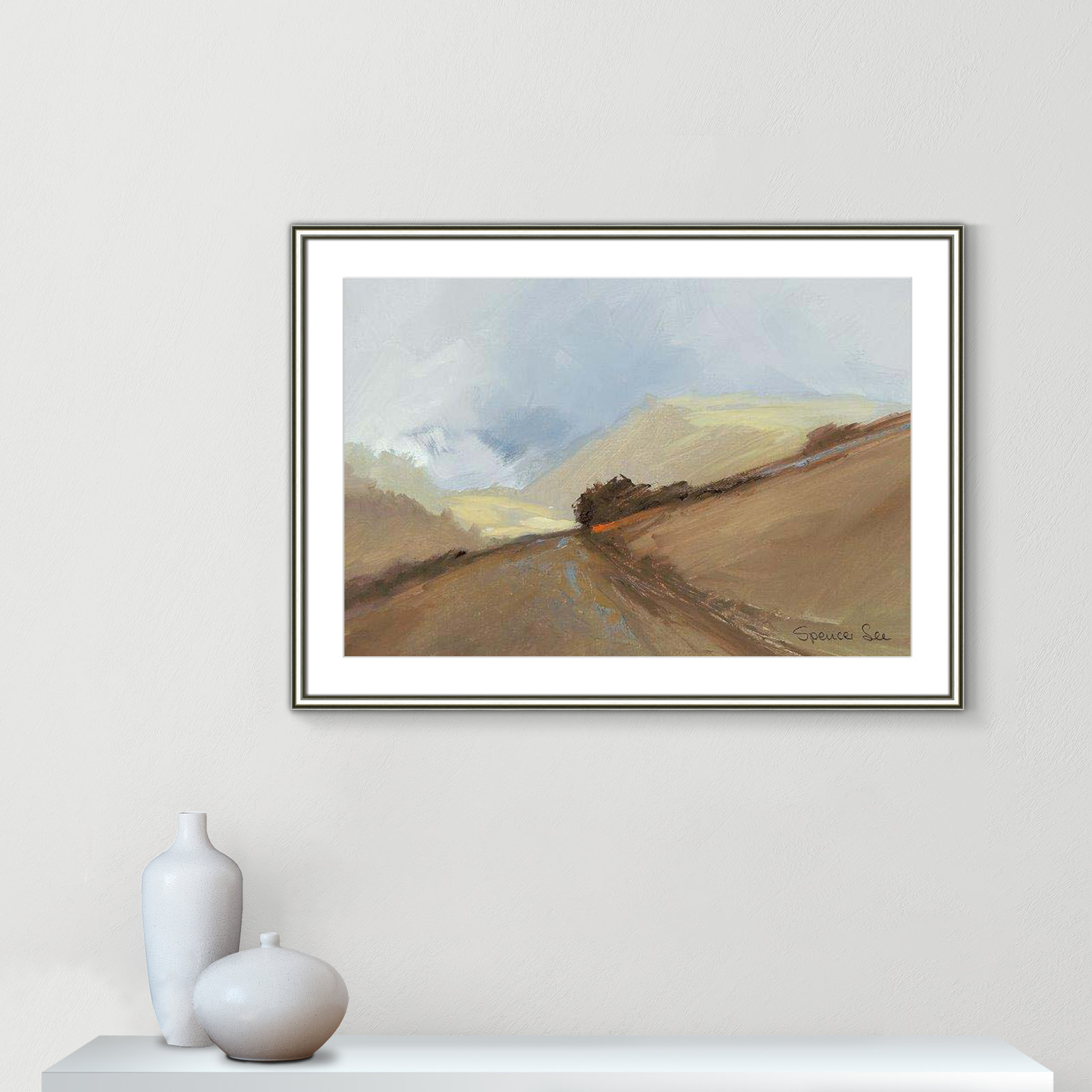 Heaven And Earth II by Spencer Lee, 26.75" H x 36.75" W x 0.75" D, Silver Framed