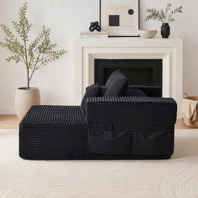 Canapé modulaire de 62,4 pouces à une place avec accoudoirs, dossiers et compartiments de rangement amovibles pour une flexibilité et une commodité ultimes