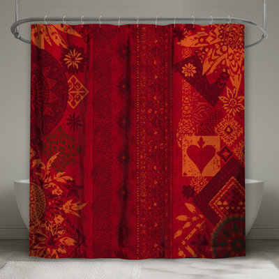 Rideaux de douche Red Bohemian Patchwork