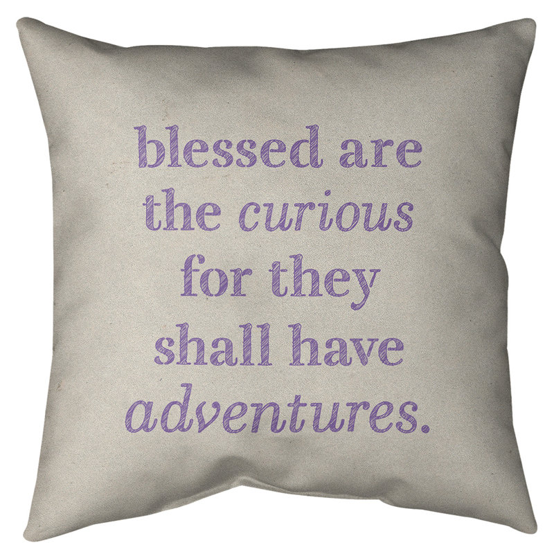 Coussin de sol curiosité inspirant, H 28 po x l 28 po, Blanc / Mauve