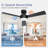 52 In. Indoor/outdoor Black Ceiling Fan With Light And Remote, Dimmable Led, 3-color, 6 Speeds Dc Reversible, Noiseless