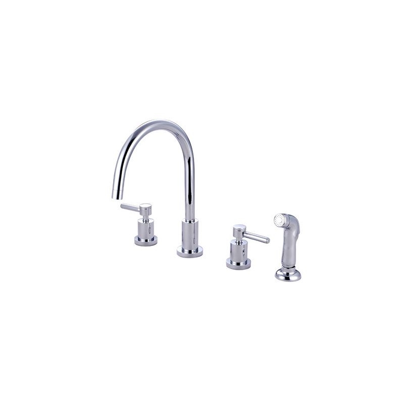 South Beach Double Handle Widespread Kitchen Faucet, Polished Chrome