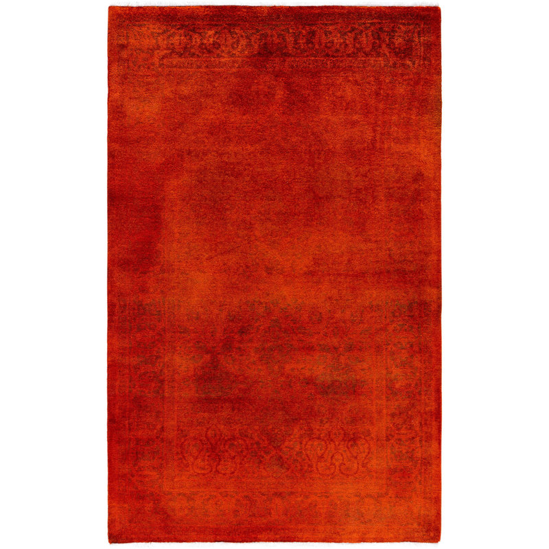 Overdyed One-of-a-Kind 3' 3" X 5' 10" Hand Knotted Area Rug