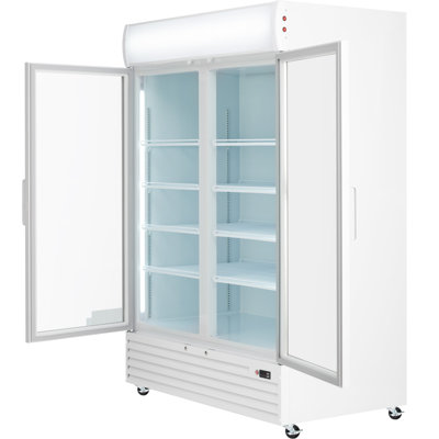 52.4" Swing Glass Door Merchandiser Refrigerator W/ 2 Doors, 50 Cu Ft, 115V