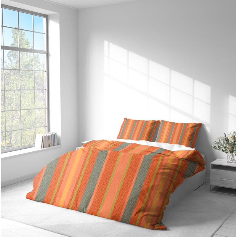 Striped Duvet Cover, King Duvet Cover + 2 King Shams