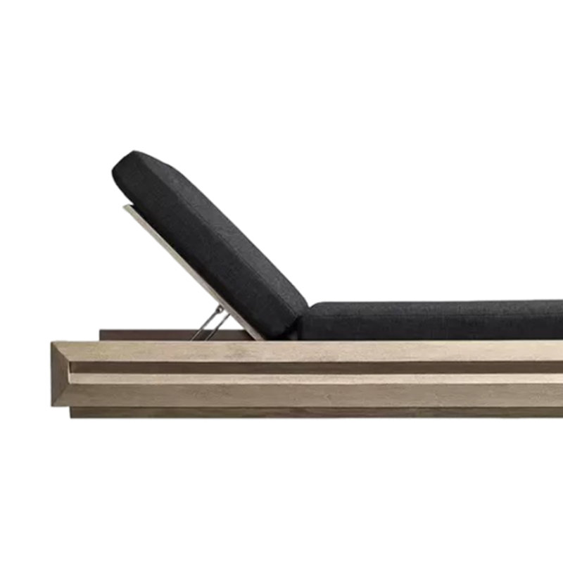 Chaise longue d'extérieur inclinable en teck