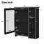 Armoire de toilette 3 en 1, fixation murale 24 po avec tablette réglable et barre à serviettes, miroir haute définition pour meuble-lavabo-1519752298