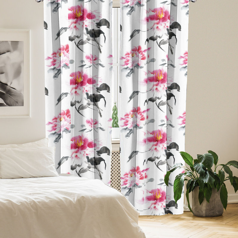 Ayobami Semi Sheer Curtain Pair, 28" W x 63" L