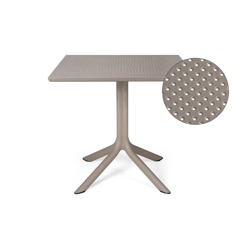 Clip Outdoor Square Dining Table, Dove Gray