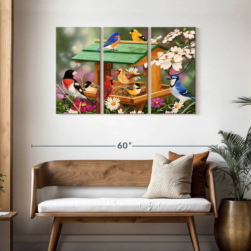 Backyard Birds Spring Feast, 28" H x 45" W