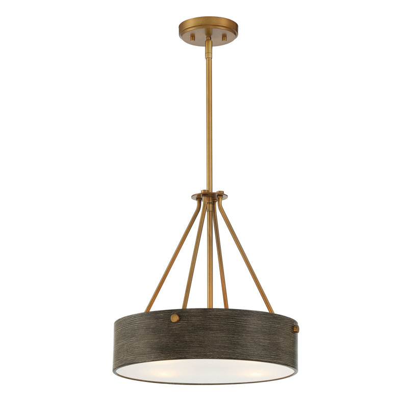 Charvic 3 - Light Single Pendant, Old Satin Brass, Gray