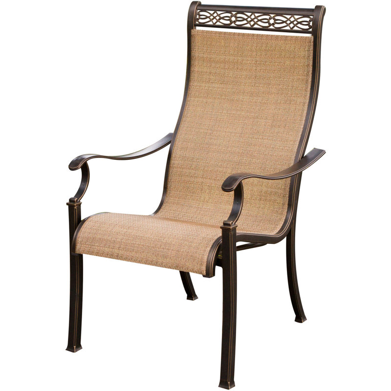 Elegant Monaco 6-Person Round Outdoor Dining Set with Golden-Bronze Finish