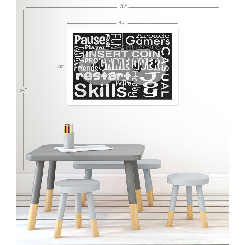 Juvenile Gaming Gaming Love 1, impression sur papier pour enfants, H 28 po x l 40 po x P 1 po, Papier