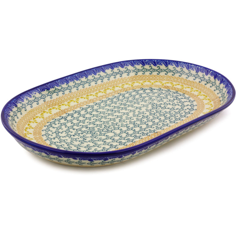 Polmedia Autumn Swirls Platter, 1.46" H x 12.8" W x 8.11" D