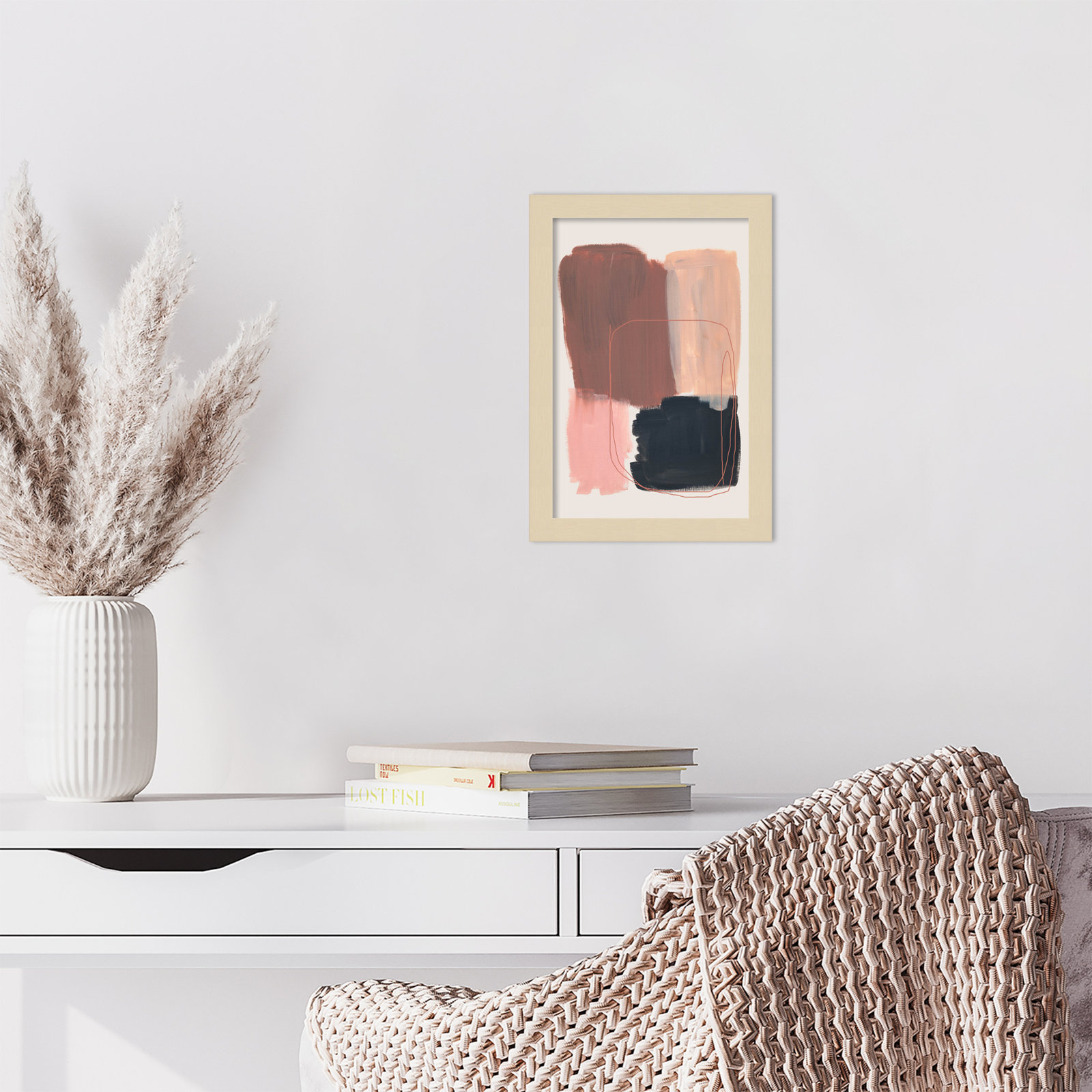 Rience "Abstract Brush Strokes 120" Print, 13" H x 9" W, Brown