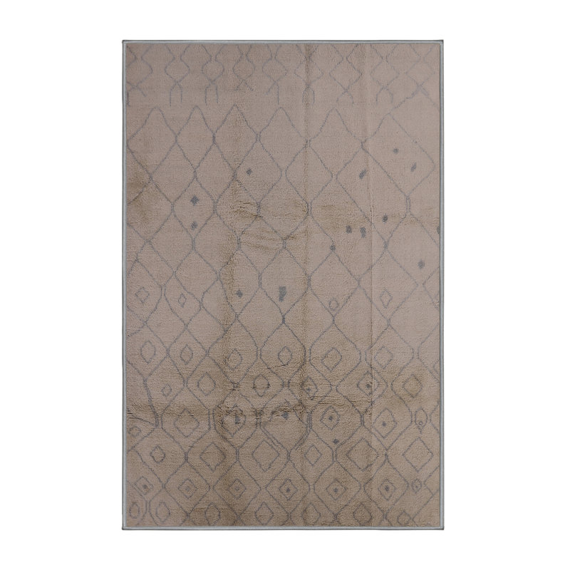 Tapis brun à motif géométrique Boomery, Rectangle 7 pi x 10 pi