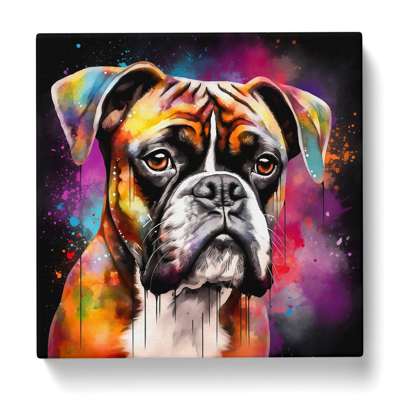 Boxer Dog Graphic - No Frame Print, 50cm H x 50cm W x 3cm D