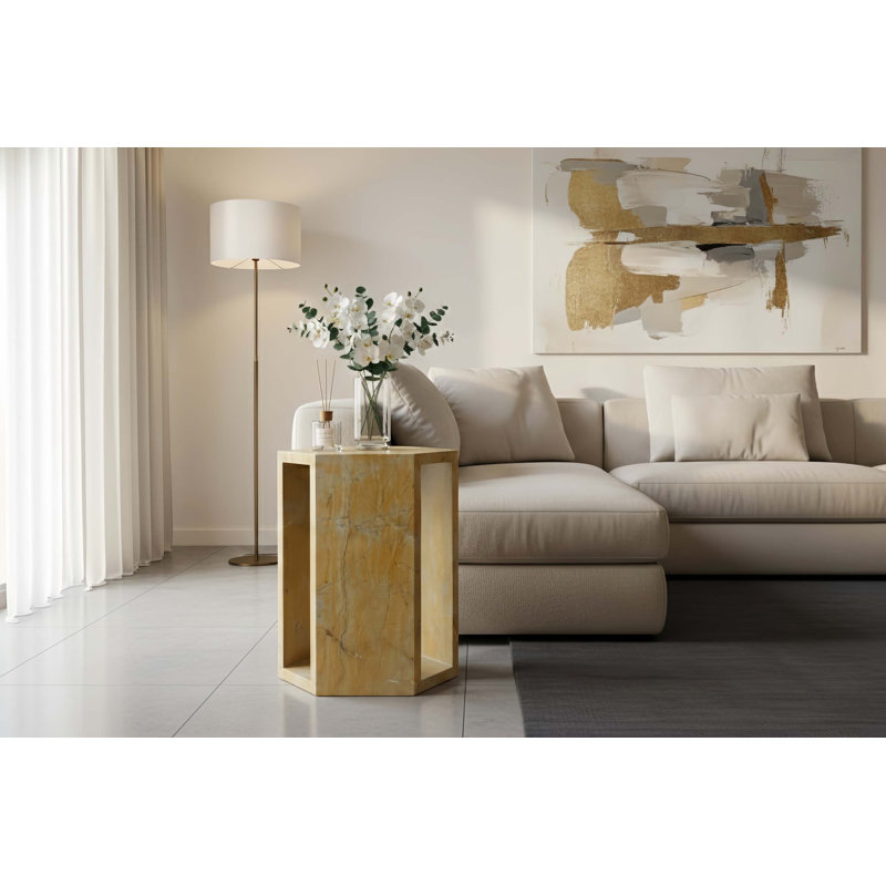 Table d'appoint hexagonale en marbre Luxury Luxury