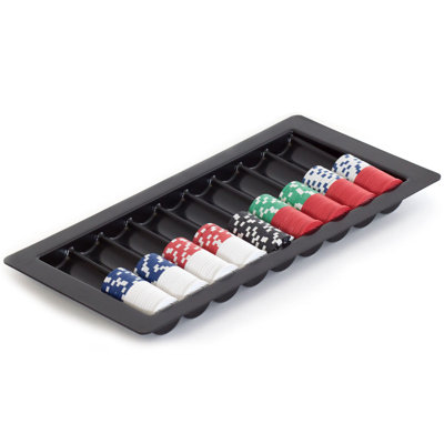 GSE Las Vegas Casino Style Blackjack Table Dealer Chips Tray(9 Row - Holds 450 Chips)