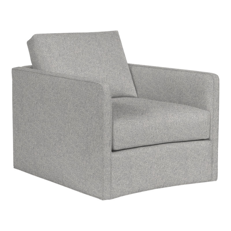 Wynne Swivel Chair, Perigold Aspen Flannel Lt Gray